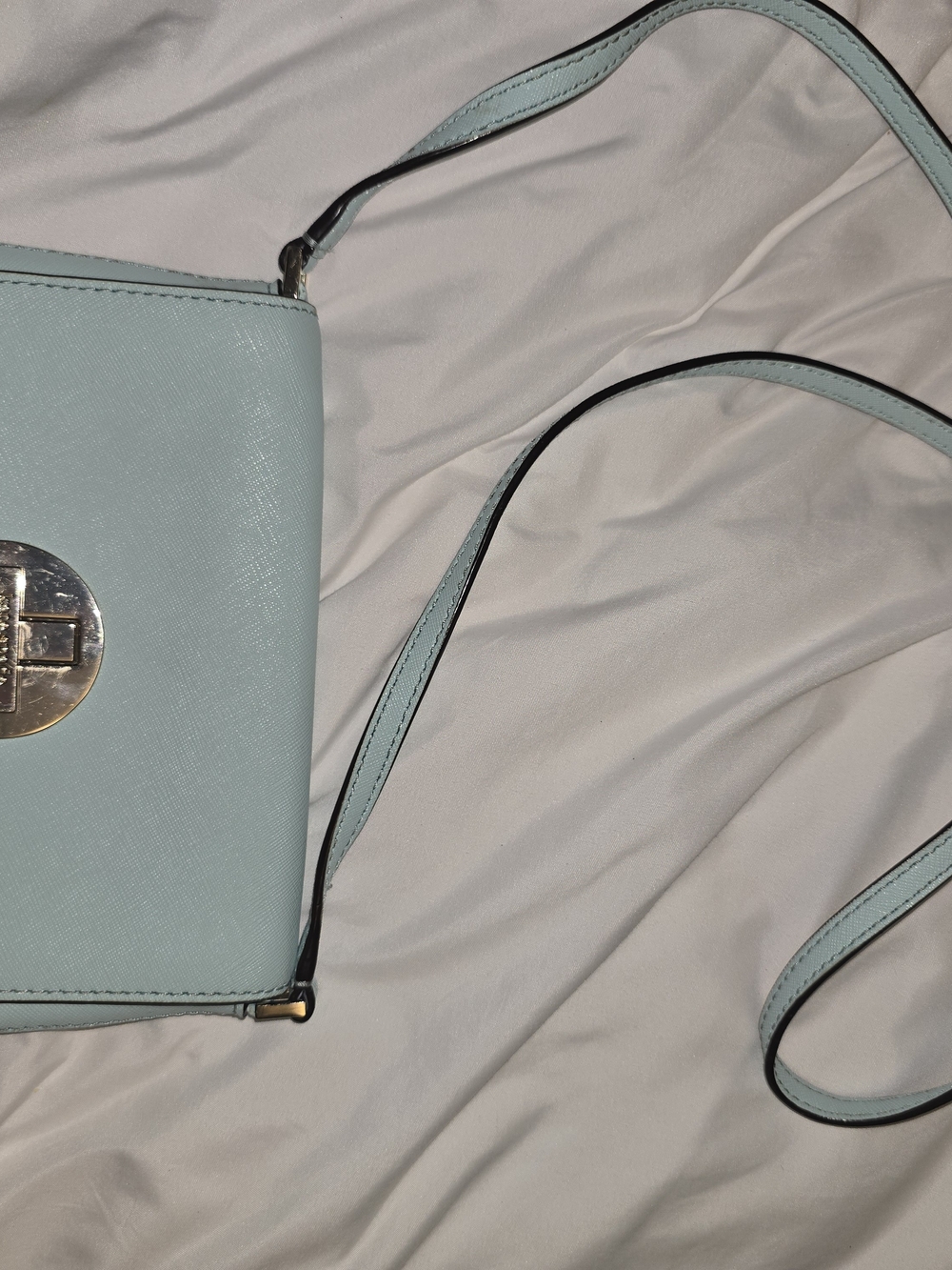 Kate Spade Light Blue Crossbody Bag with Turn-Lock Closure